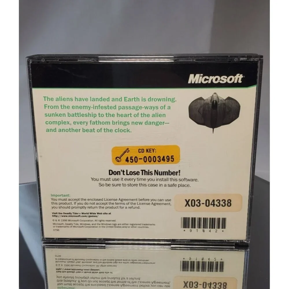 Microsoft Deadly Tide PC Game 1996 CD-ROM - Complete!